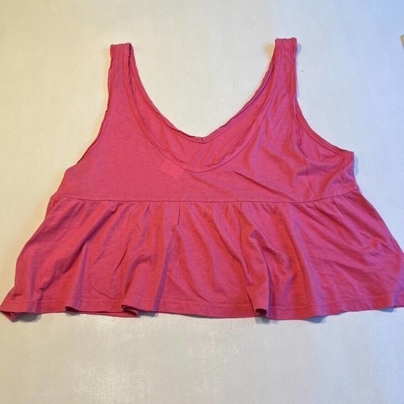 Abound Pink Crop Top Sleeveless V Neck Casual‎ Tank Top Size L - Picture 9 of 10